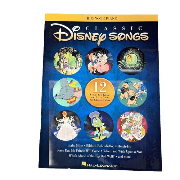 Classic Disney Songs Sheet Music Big Note Piano Songbook Hal Leonard - Picture 1 of 4